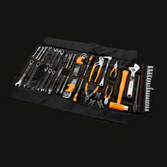 SuperATV 67-piece roll-up UTV tool kit for trail repairs and off-road maintenance.