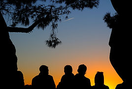 A group watching sunset in Lisbon