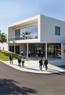 Modern office building at The Terraces by Azure on West Bay Street Nassau — contemporary commercial architecture and professional office leasing in The Bahamas.