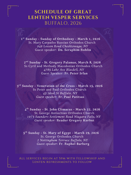 PAN ORTHODOX LENTEN VESPER SERVICES 