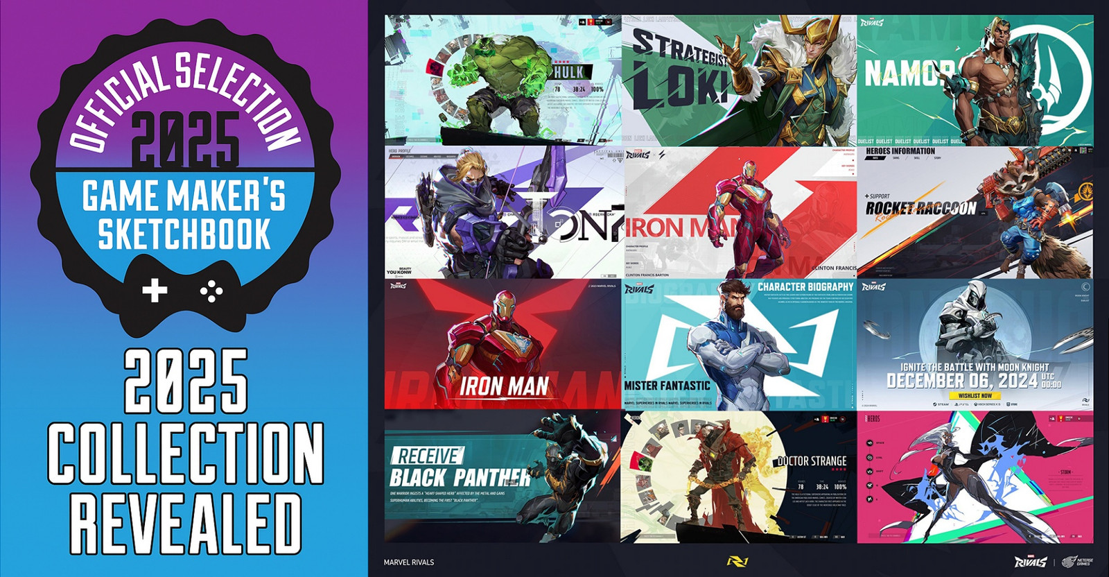 Marvel Rivals — 2025 Game Maker's Sketchbook Best GUI Design