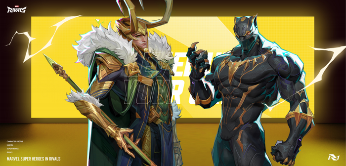 Loki and Black Panther in-game scene card