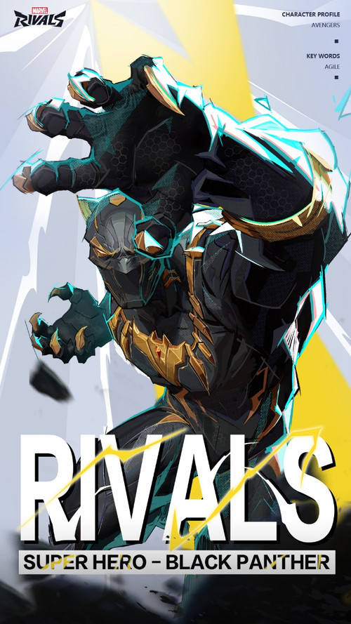 RIVALS super-hero poster, Black Panther