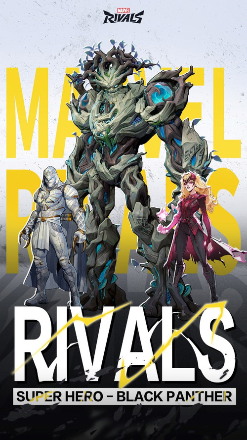 Marvel Rivals poster, Groot and Scarlet Witch