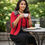Thumbnail: Ethiopia Tibeb Two Pieces Woman Red Jacket and Black Dress set