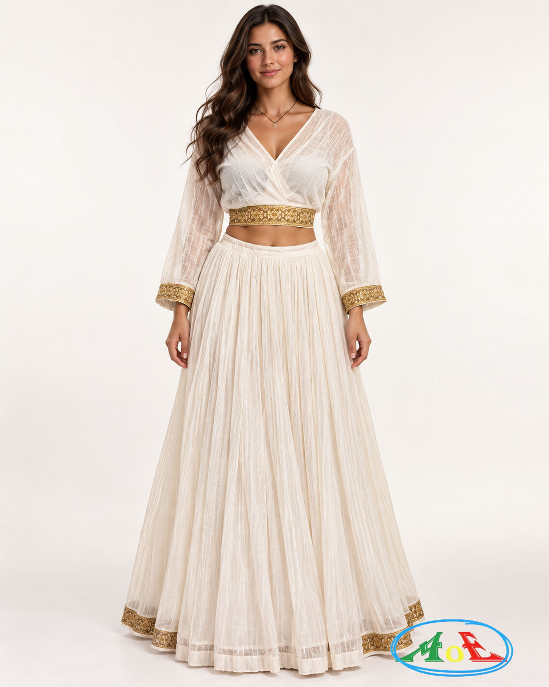 Cultural Ethiopian two-piece women's attire