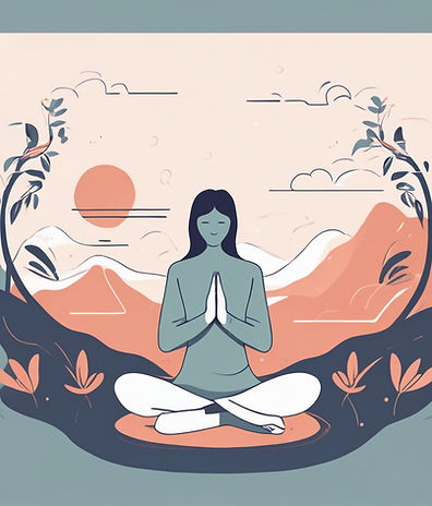 an illustration of an image doing meditation, minimalist .jpg