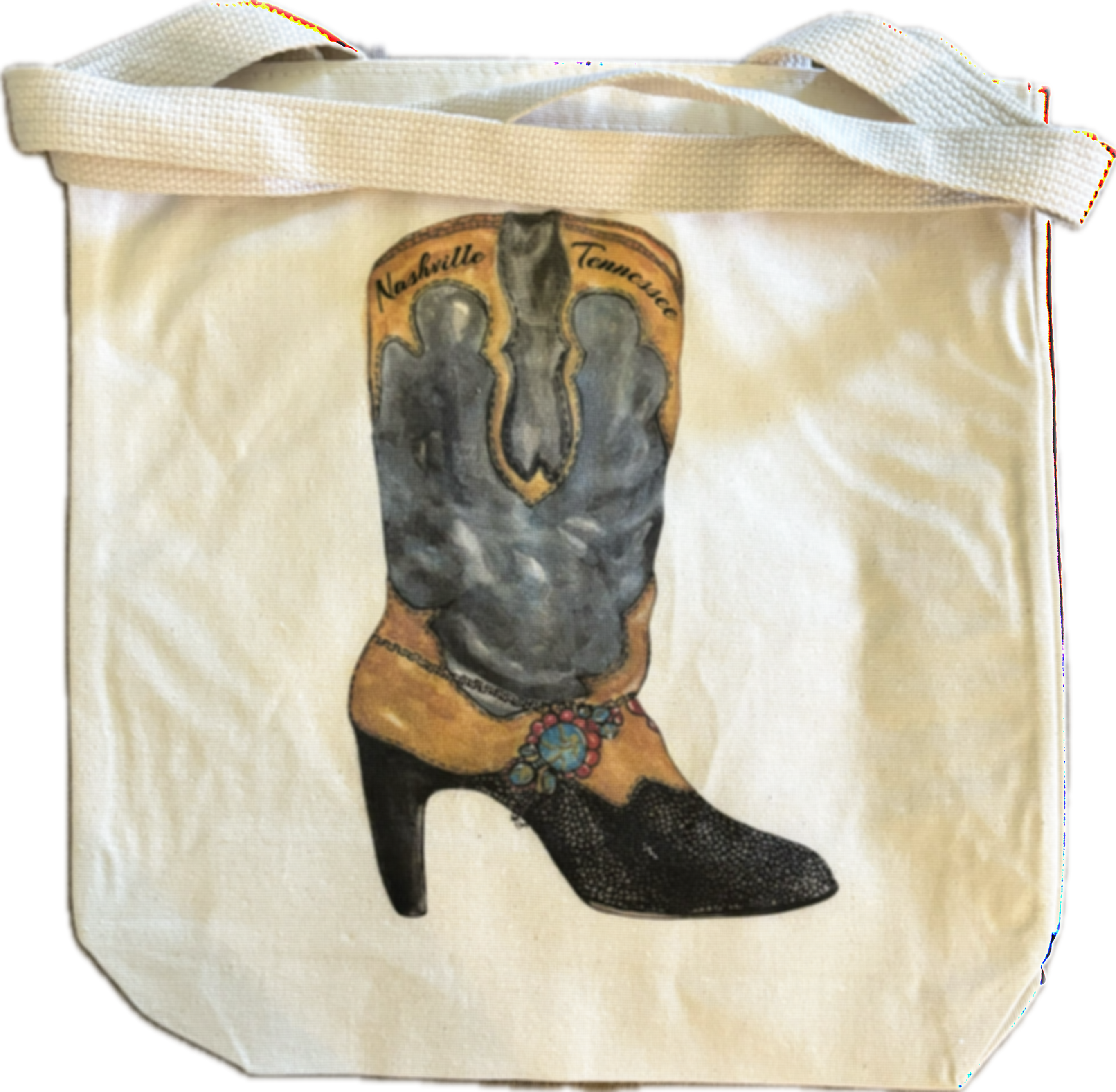 "The Carrie Boot" Canvas Tote