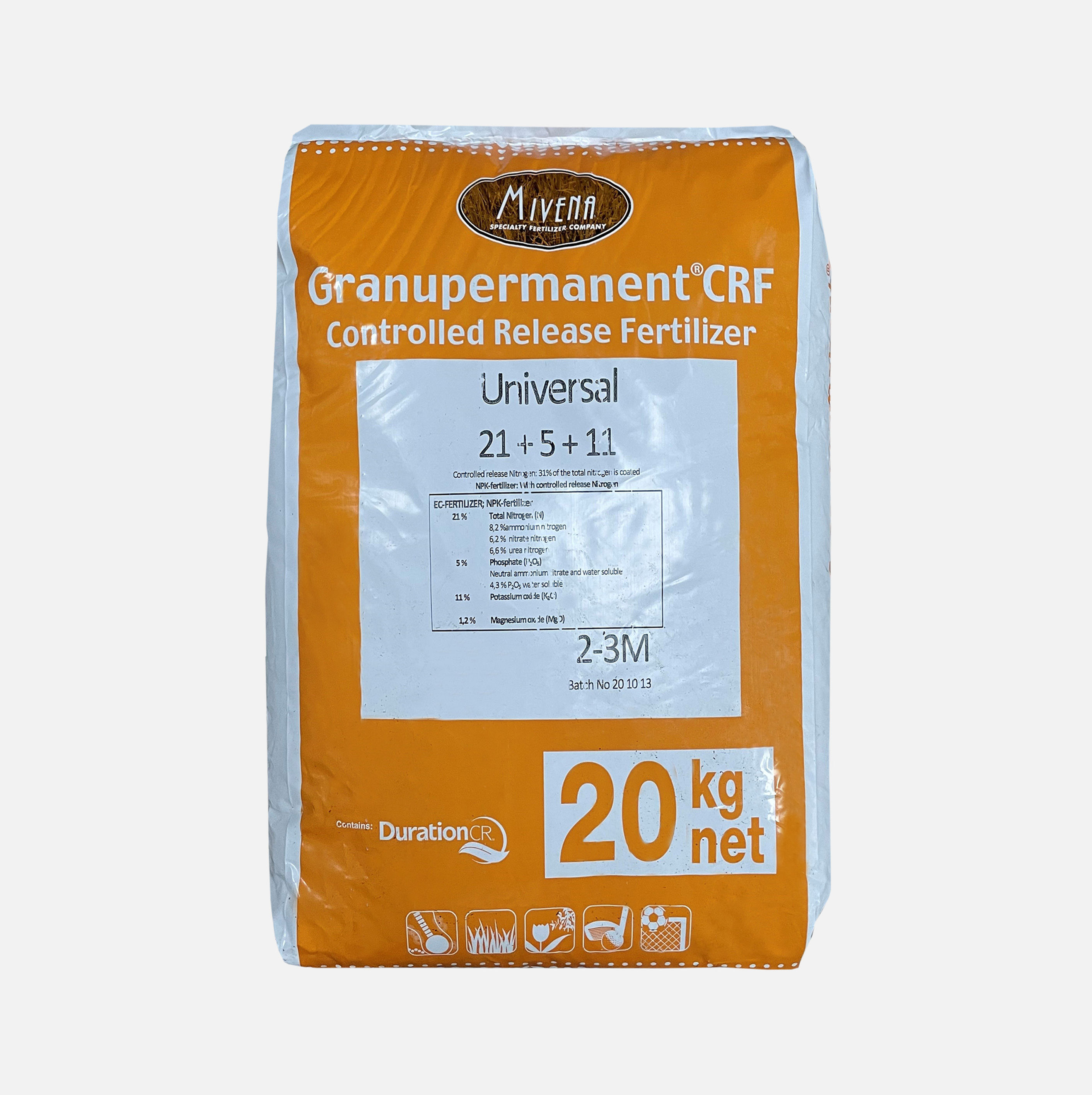 20kg Mivena Controlled Release Universal Fertiliser 21-5-11+1MgO (LONG LASTING)