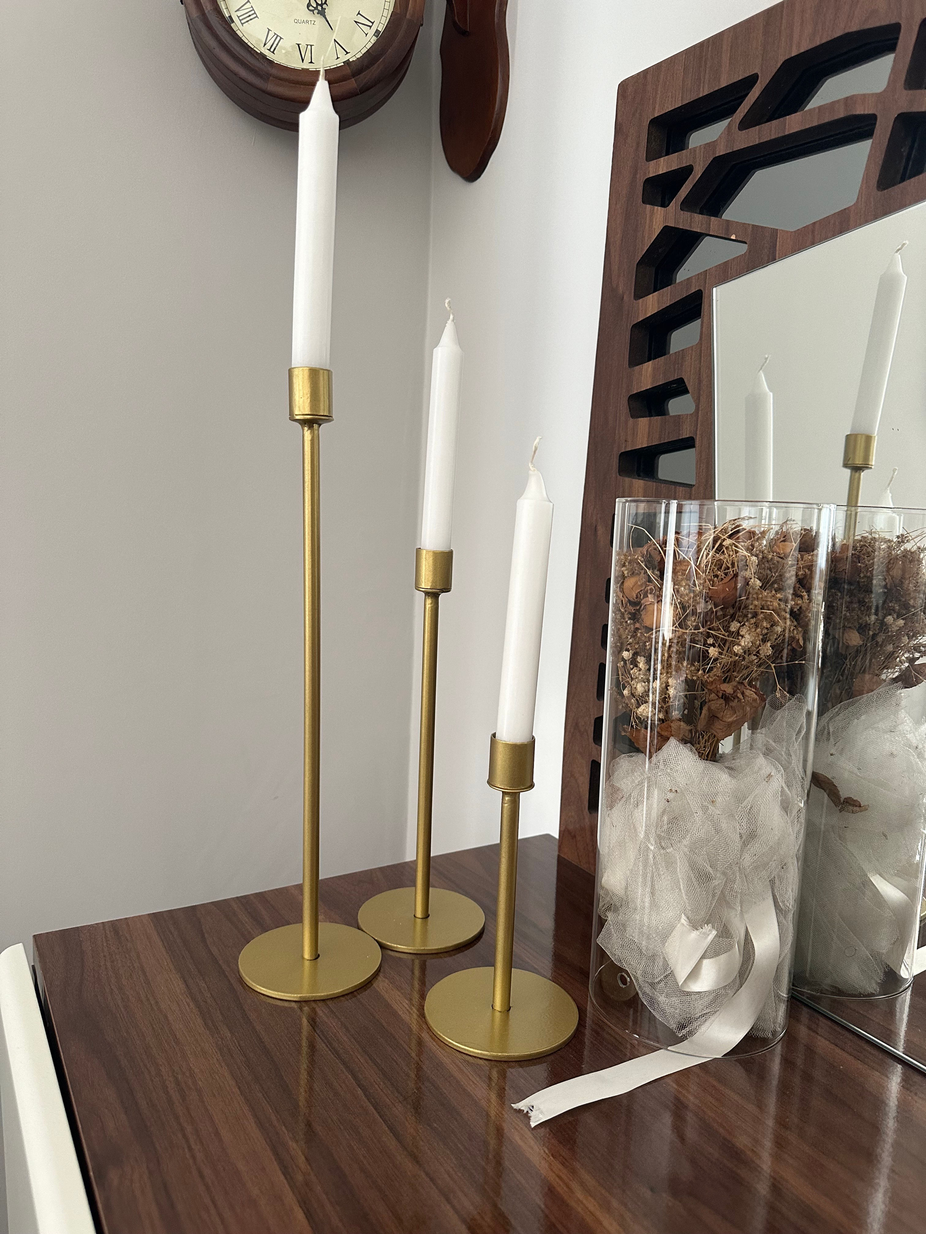 Candle 3 'lü Uzun Mumluk, Şamdan Seti