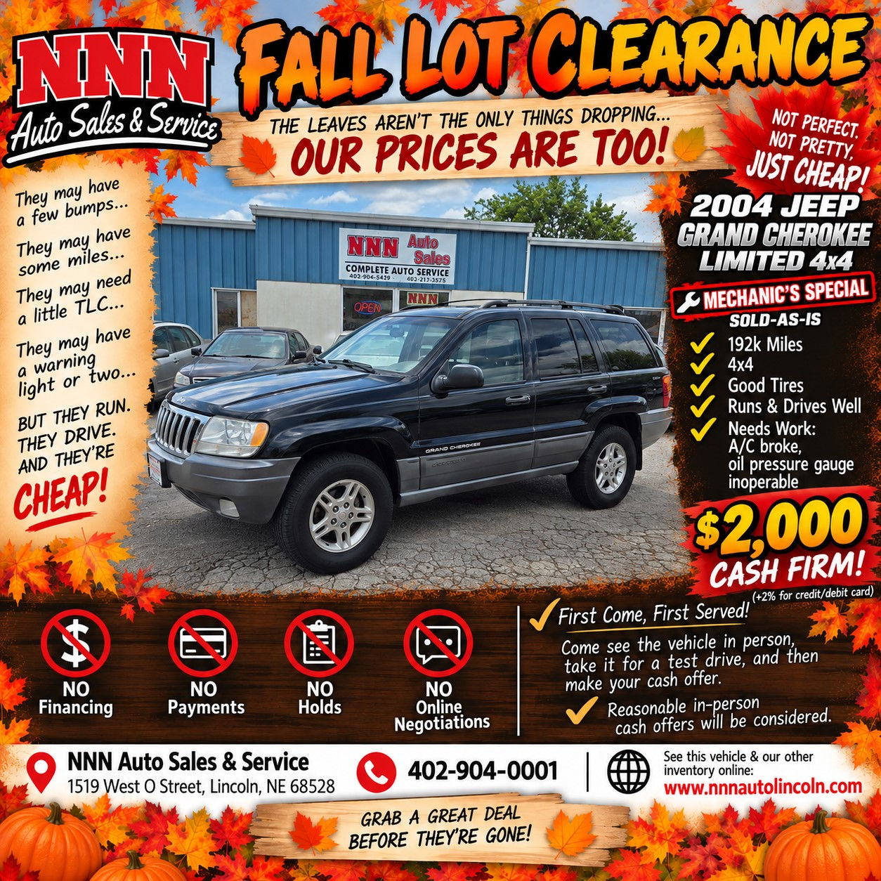 2004 Jeep Grand Cherokee Limited 4x4 with 191,992 miles **Mechanic's Special**