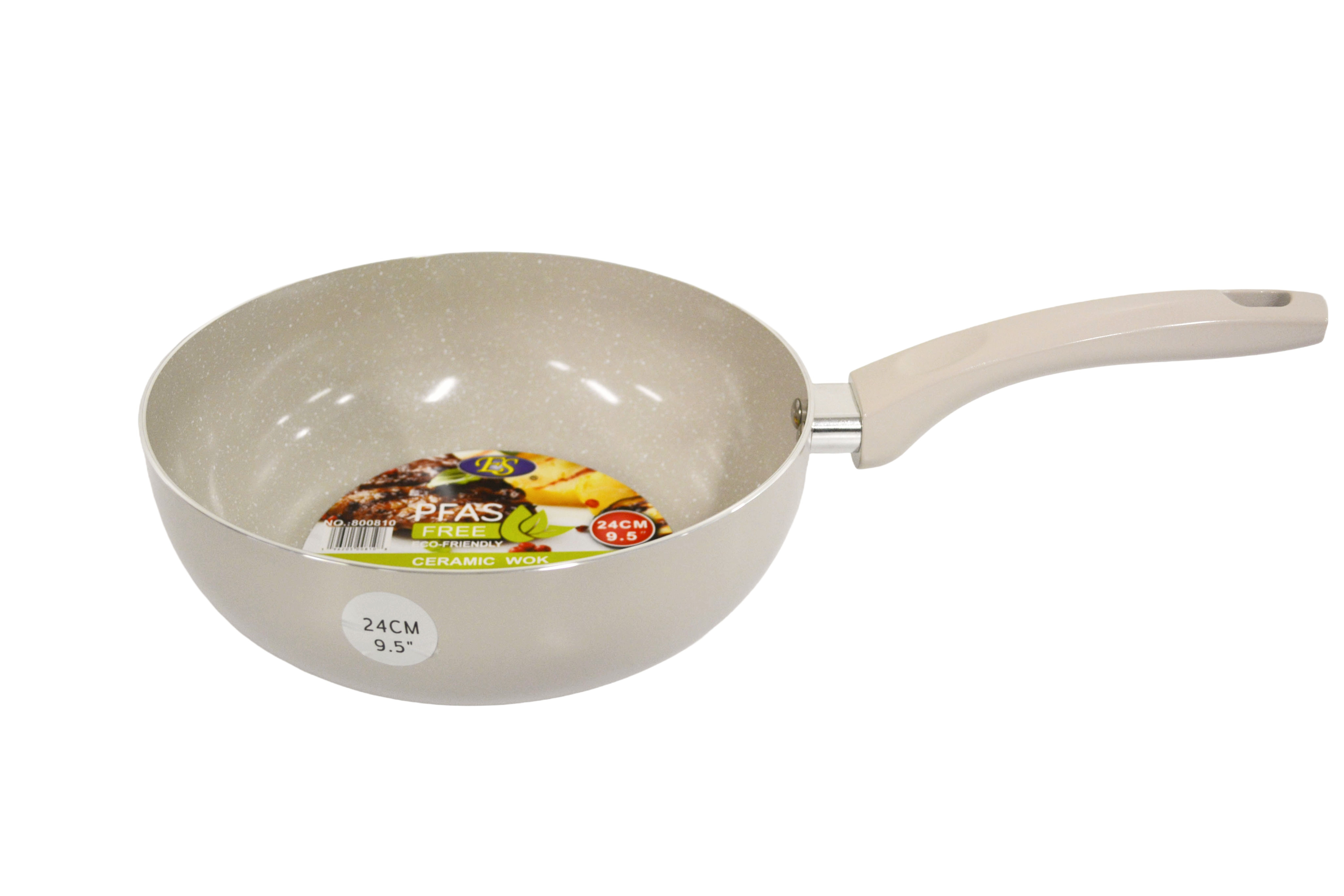 【ES】24cm Non-Stick Ceramic Wok (PFAS-Free) – 9.5-Inch