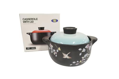 ES】CERAMIC CASSEROLE WITH FLORAL DESIGN - 4000ML 陶瓷煲砂鍋
