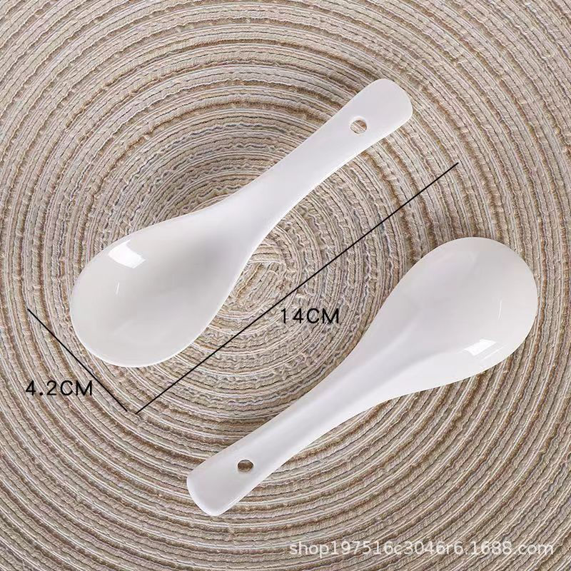 Thumbnail: 【ES】Premium Bone China Asian Soup Spoons – Minimalist White (Set of 6)