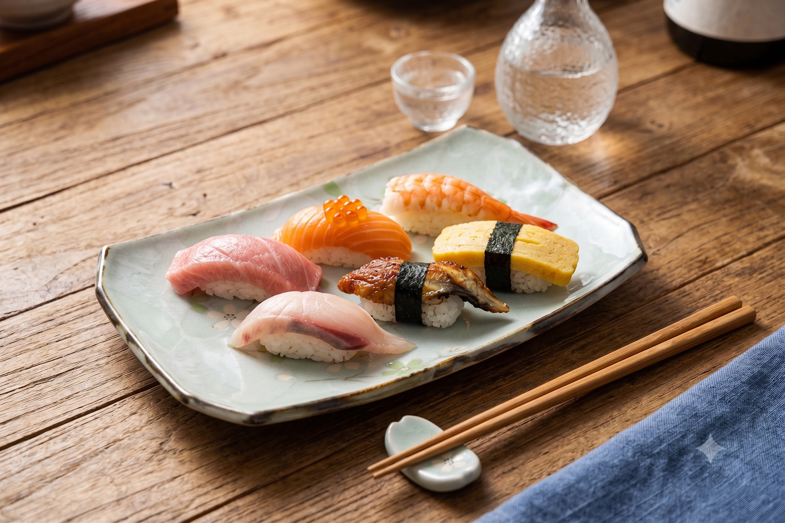 Rectangular Ceramic Sakura Sushi & Appetizer Plate – 8.5" x 5.75" * 2 Pcs