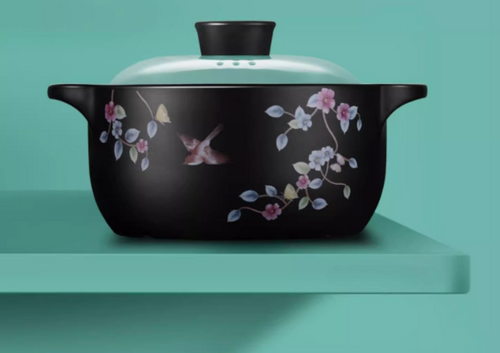 ES】CERAMIC CASSEROLE WITH FLORAL DESIGN - 4000ML 陶瓷煲砂鍋