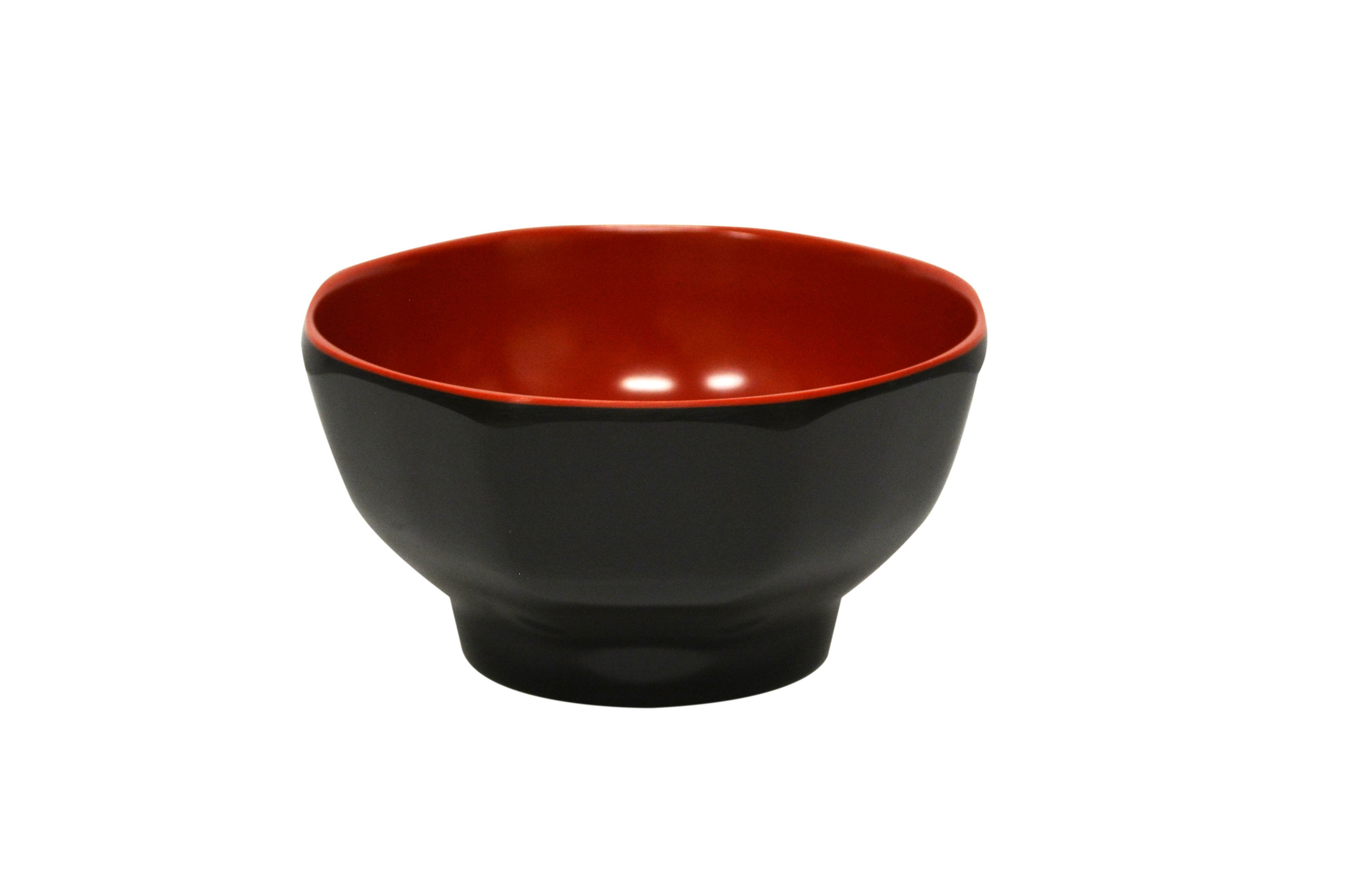 #807701 MLM RED/BLACK RICE BOWL-4.5"美耐皿紅黑八角飯碗 (12 PCS)