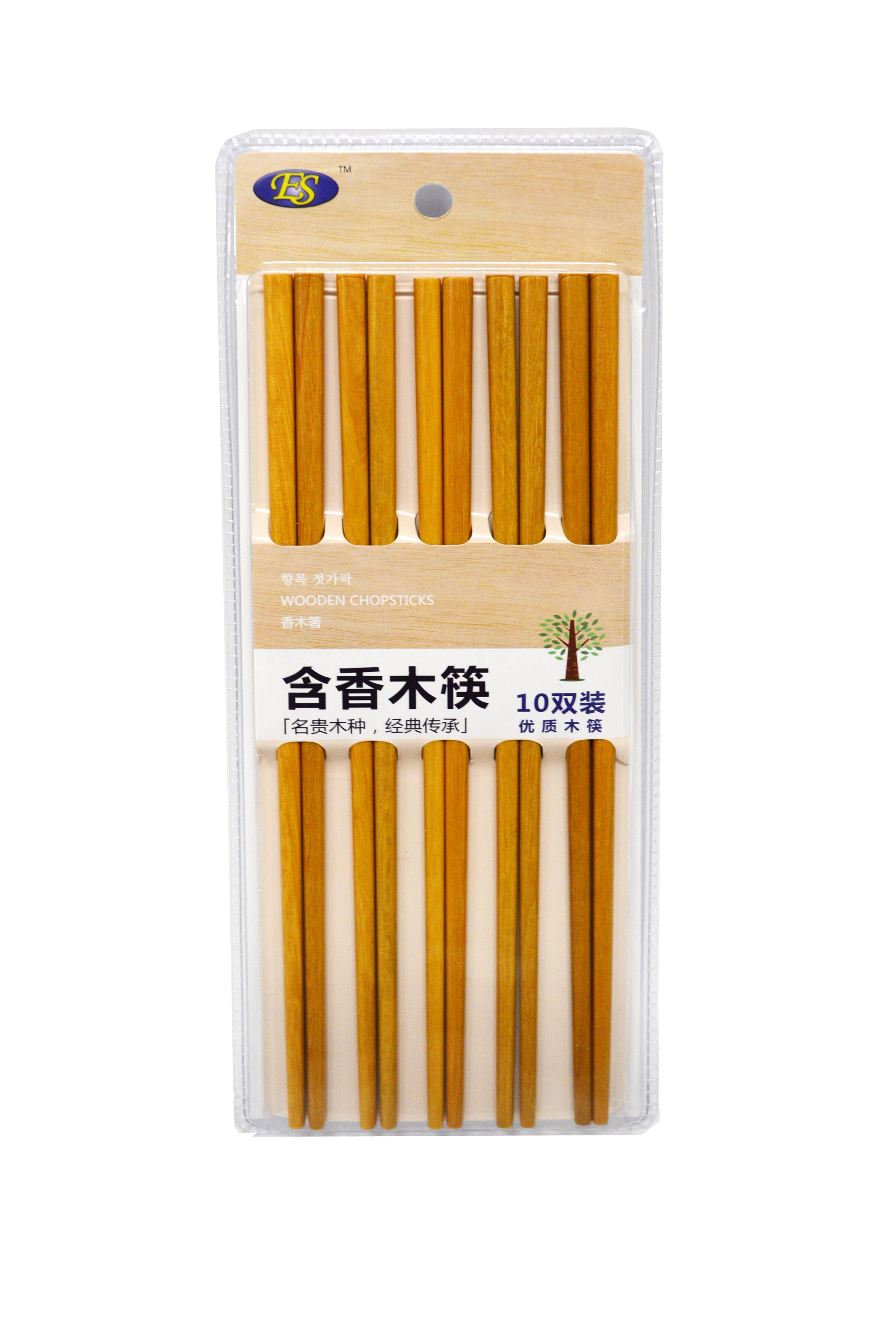 #801974 WOODEN CHOPSTICKS-10 PAIRS 含香木筷