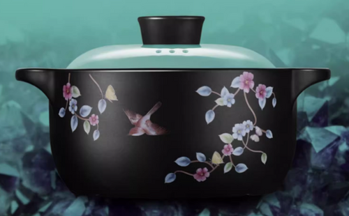 ES】CERAMIC CASSEROLE WITH FLORAL DESIGN - 4000ML 陶瓷煲砂鍋