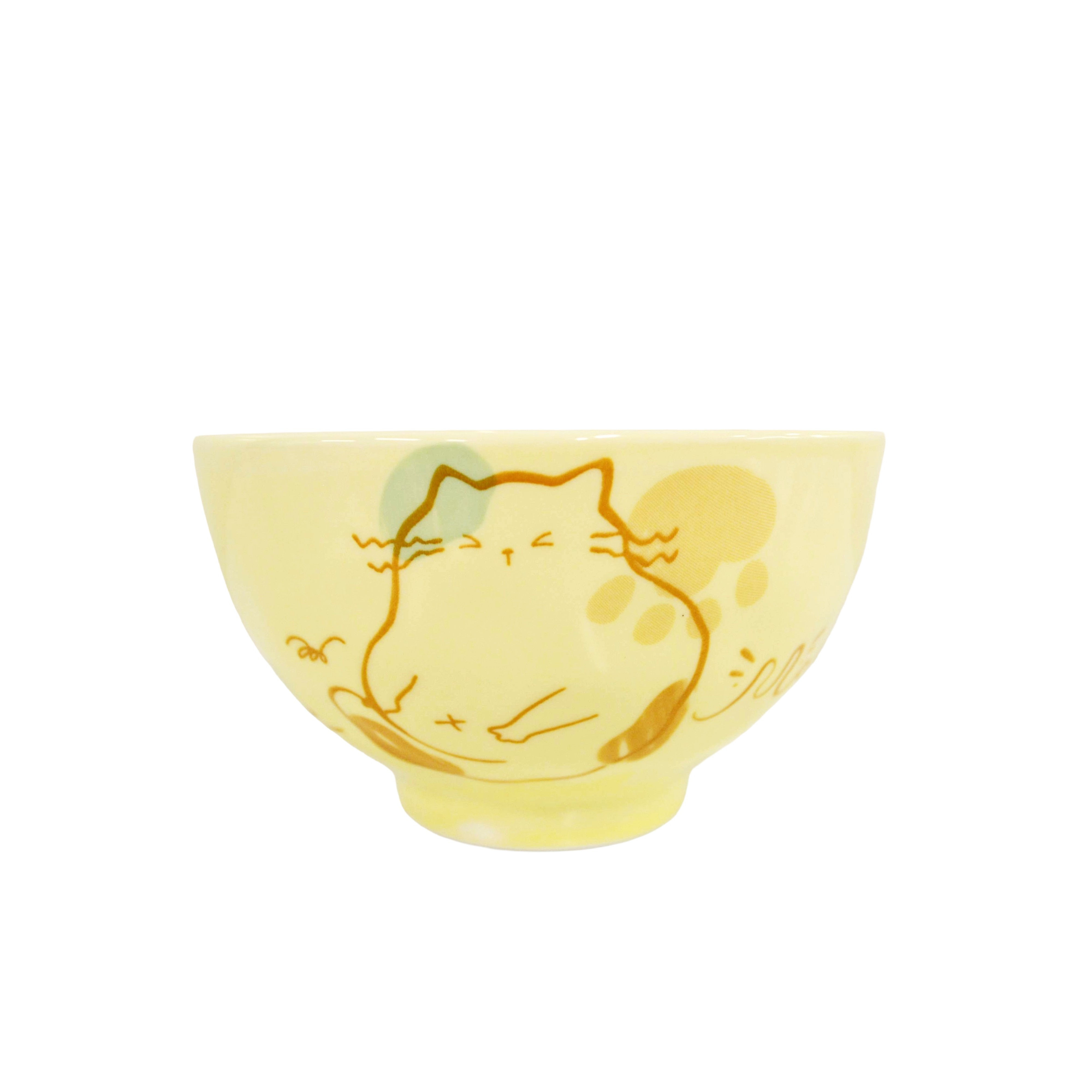 CREAMY YELLOW CAT 5" BOWL *10 PCS 奶油風趣味貓咪飯碗