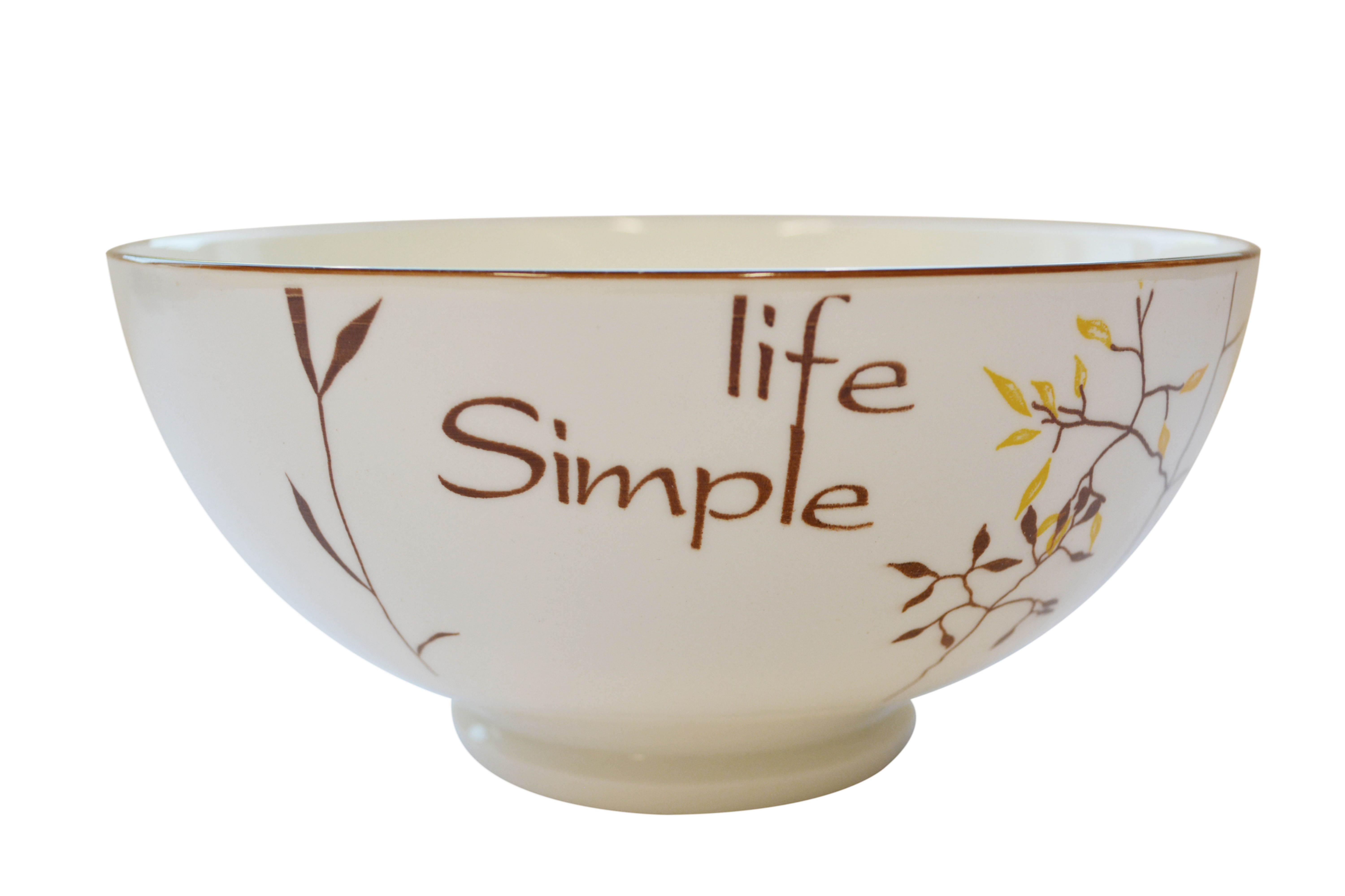 #821006 RICE BOWL-LIFE SIMPLE 8" 瓷碗-簡易生活