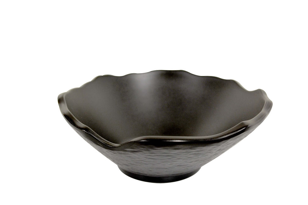 Thumbnail: Black stone-texture wave angled bowl