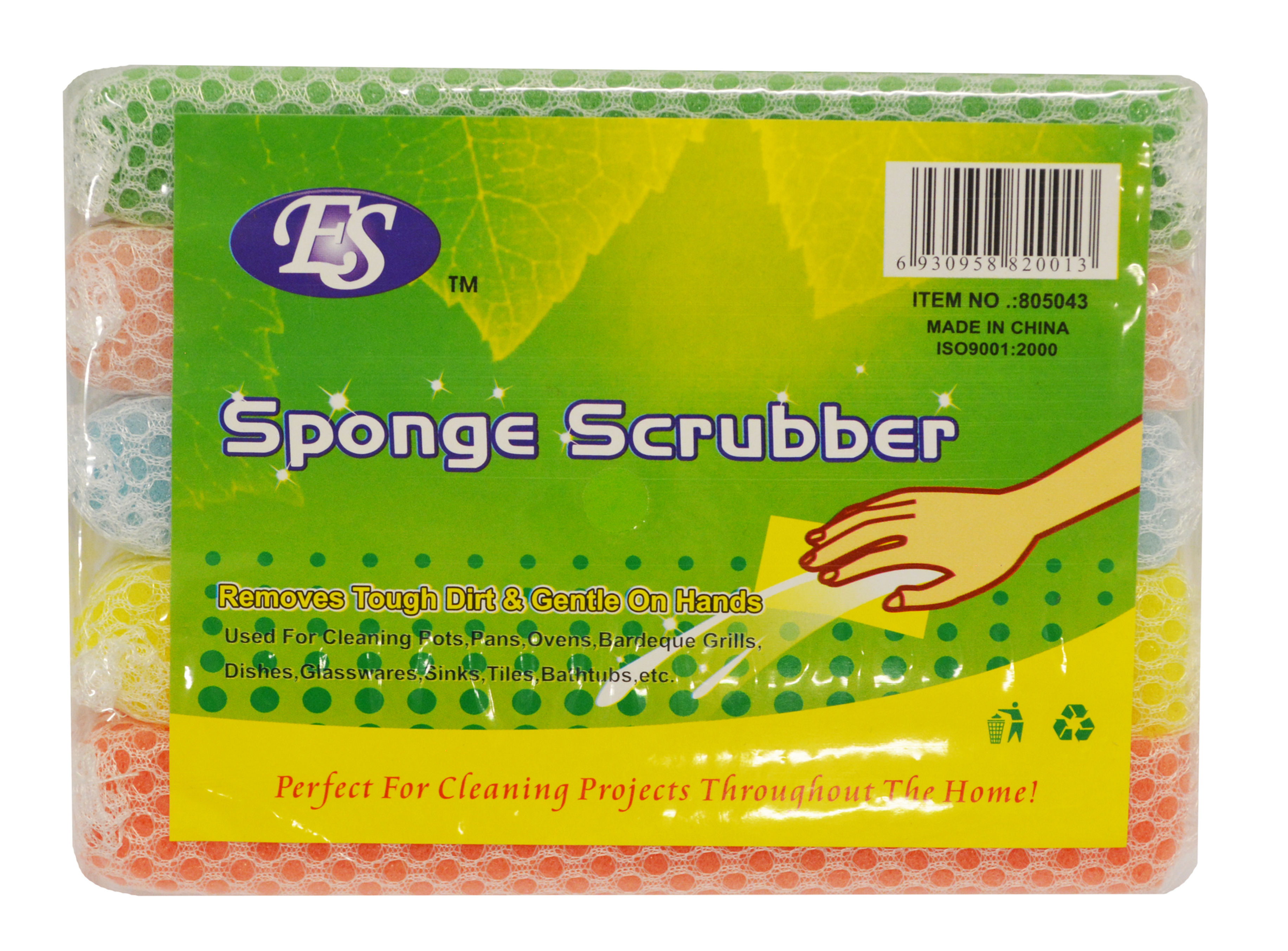 #805043 SPONGE WITH NET-5 PCS (14*7*2CM) 海綿刷
