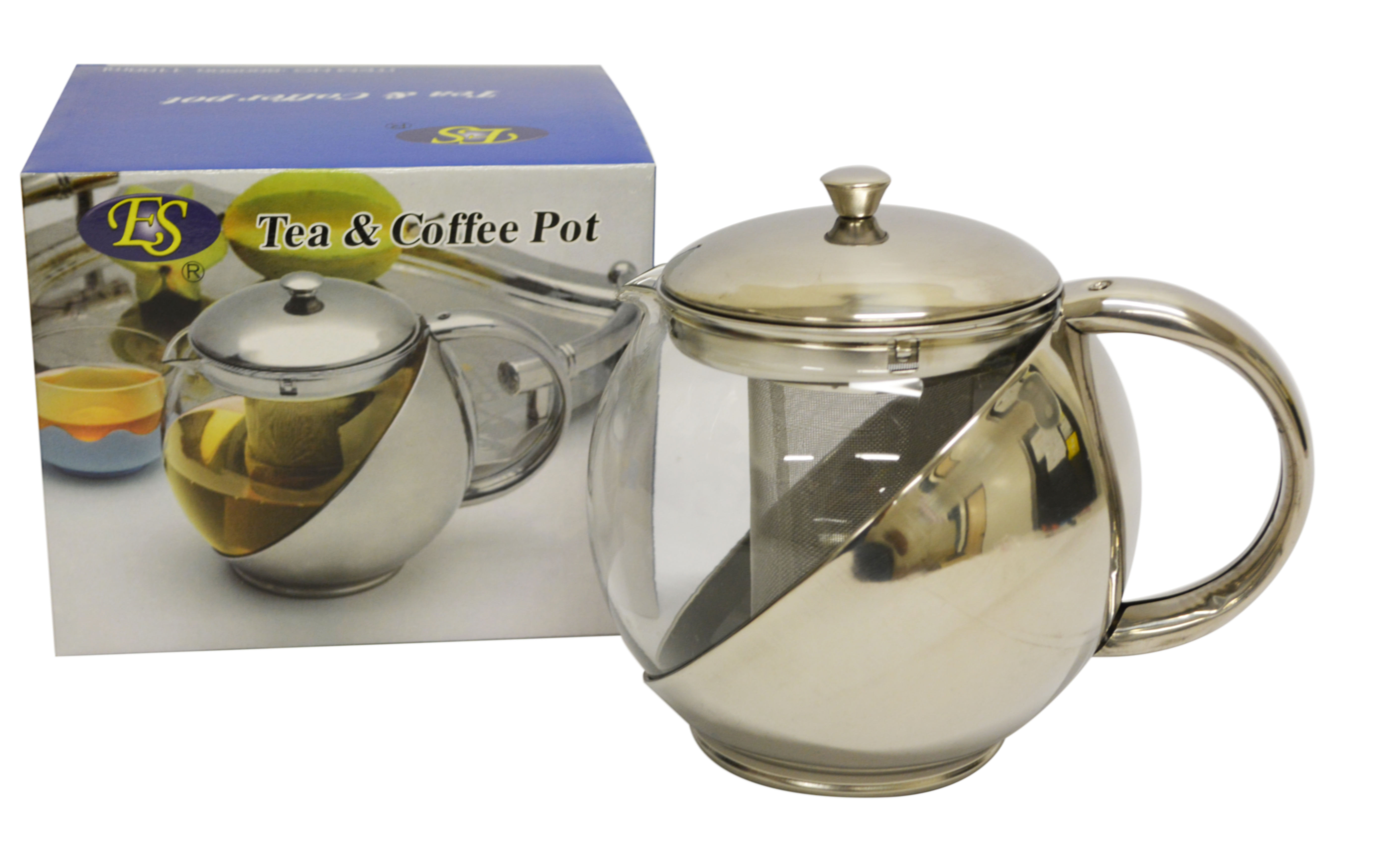 #800500 STAINLESS STEEL TEA POT-1100 ML不銹鋼和玻璃組合式茶壺