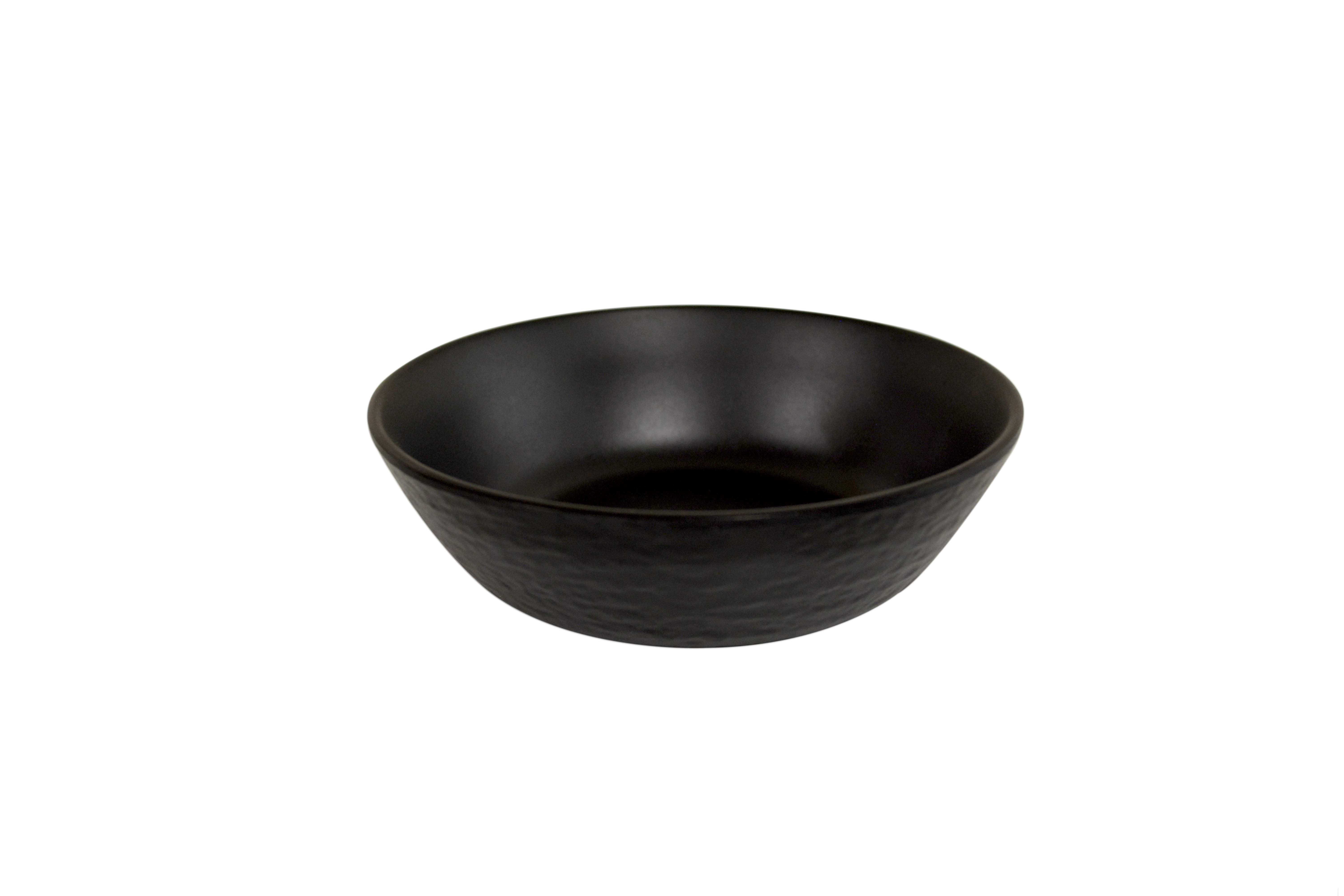 #807330 MLM BLACK ROUND BOWL 5"” 黑色石紋淺碗 (12PCS/BOX)