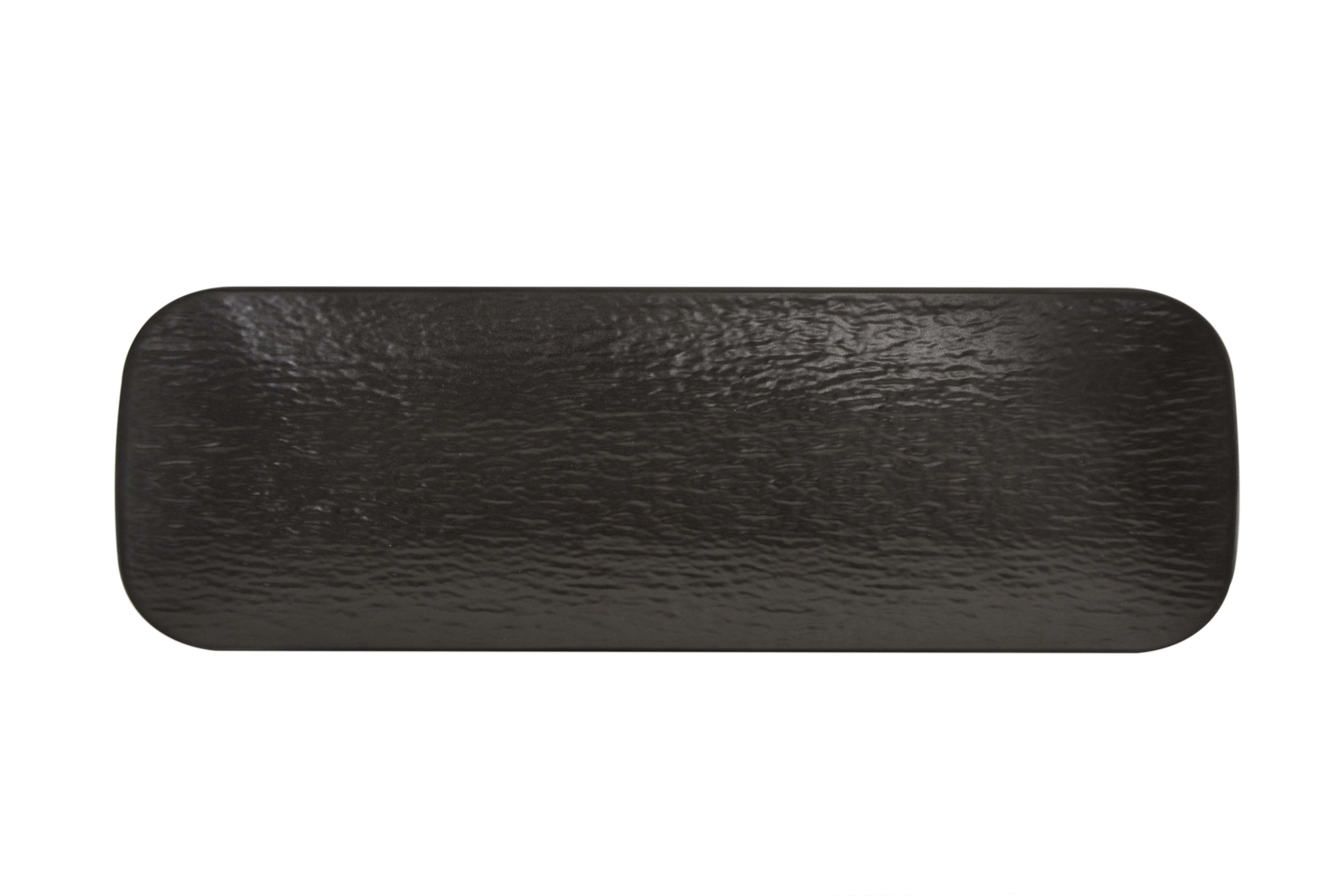 #807320 MLM BLACK RECT. PLATE 13.75" x 4.5" 黑色石紋長方盤 (6PCS/BOX)