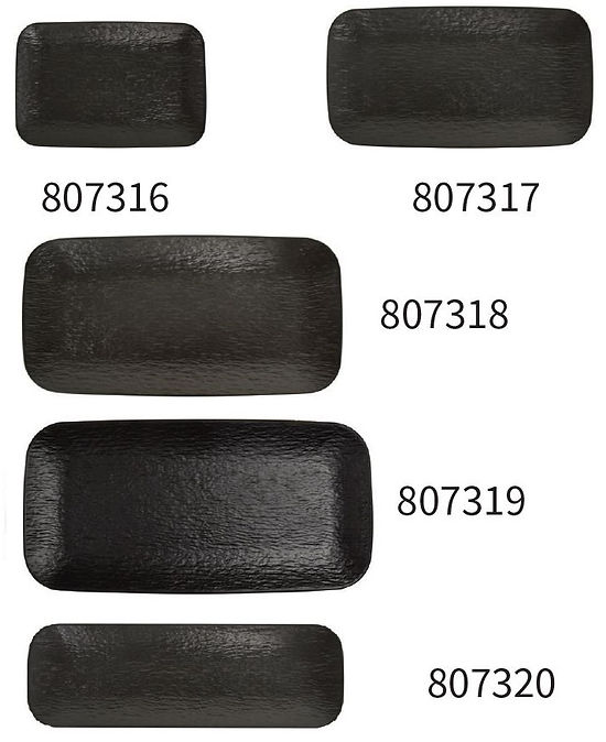 DACHU】6 PCS OF MELAMINE BLACK RECTANGLE PLATE 黑色石紋長方盤6個