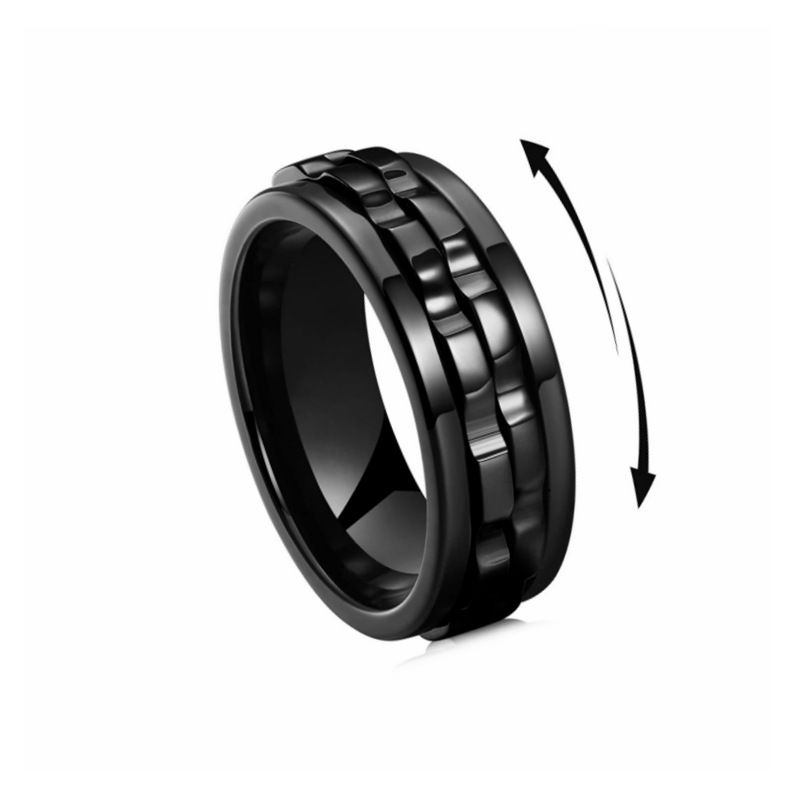 Thumbnail: Titanium Gear Fidget Ring for Men