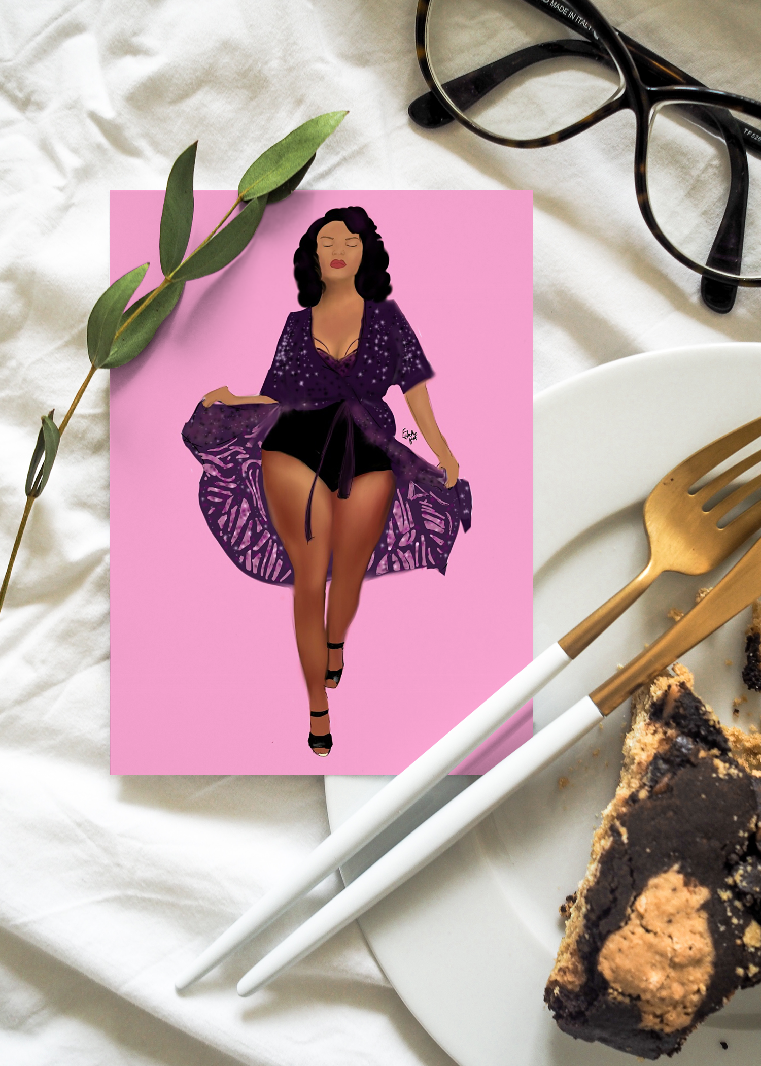 She floats | Greetings card