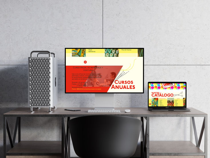 Diseño web de la mercería Entretelas