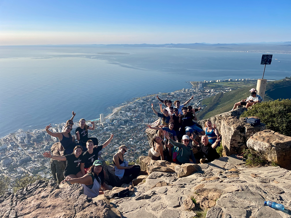 Students at the top of Lion's Head looking at the view