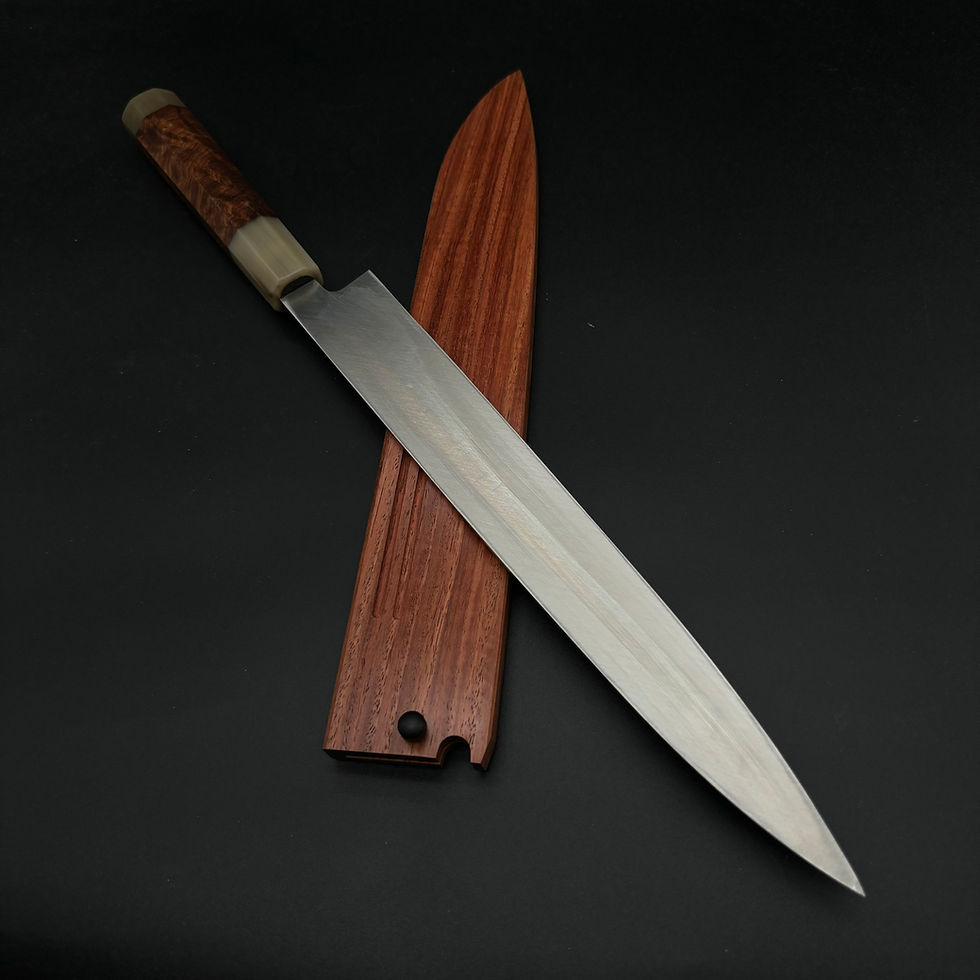 縮圖：高橋楠 一刀齋虎徹 SG2粉末鋼 中霞 平鏡面 270mm 正夫柳刃