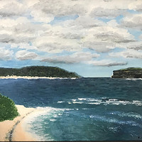 Hargraves Beach NSW - Oil Painting on Fabric Covered Board 40W x 30H cm.jpg