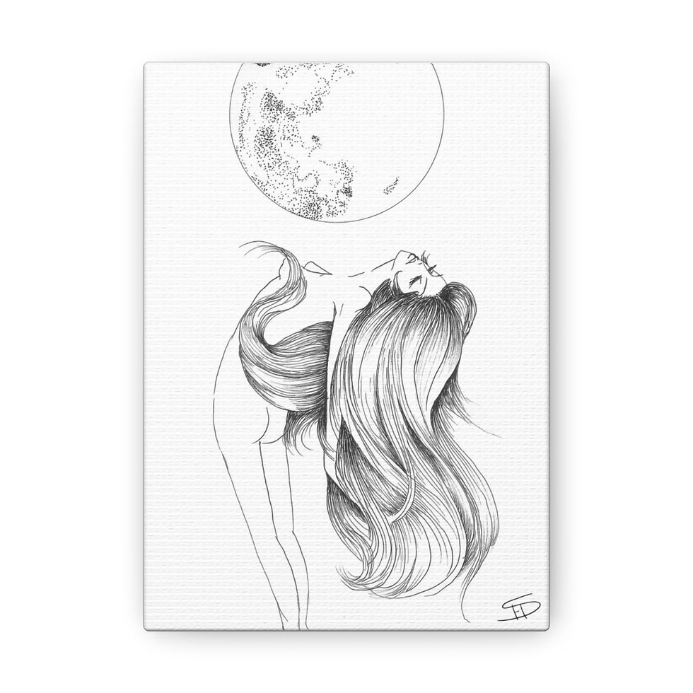 Thumbnail: La Femme de la Lune - Gallery Wrap Canvas