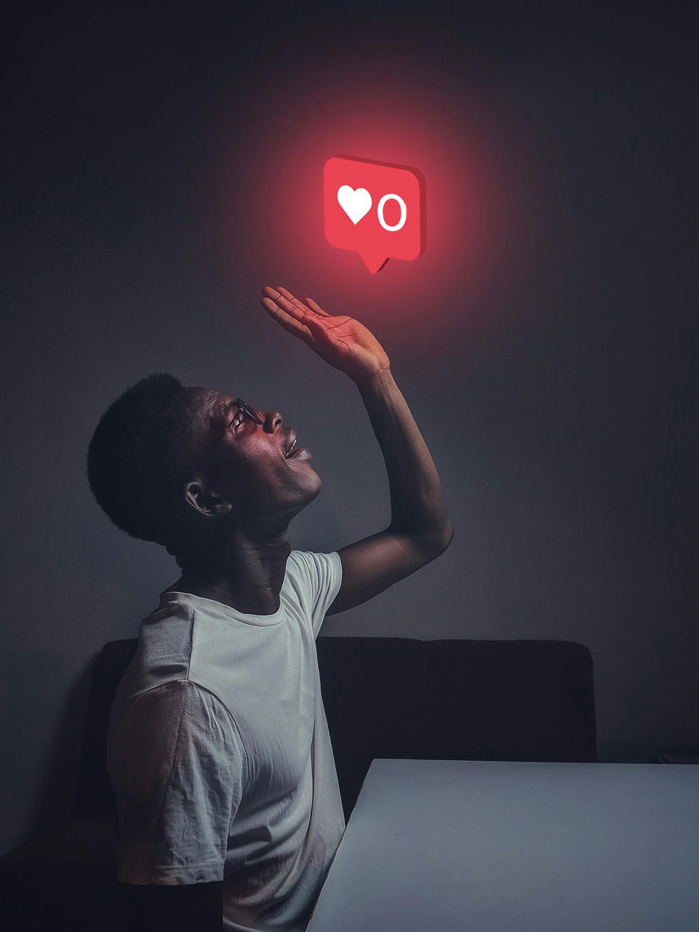 A Black man looks sadly at a speech bubble showing zero likes. Not great for equity at work!
