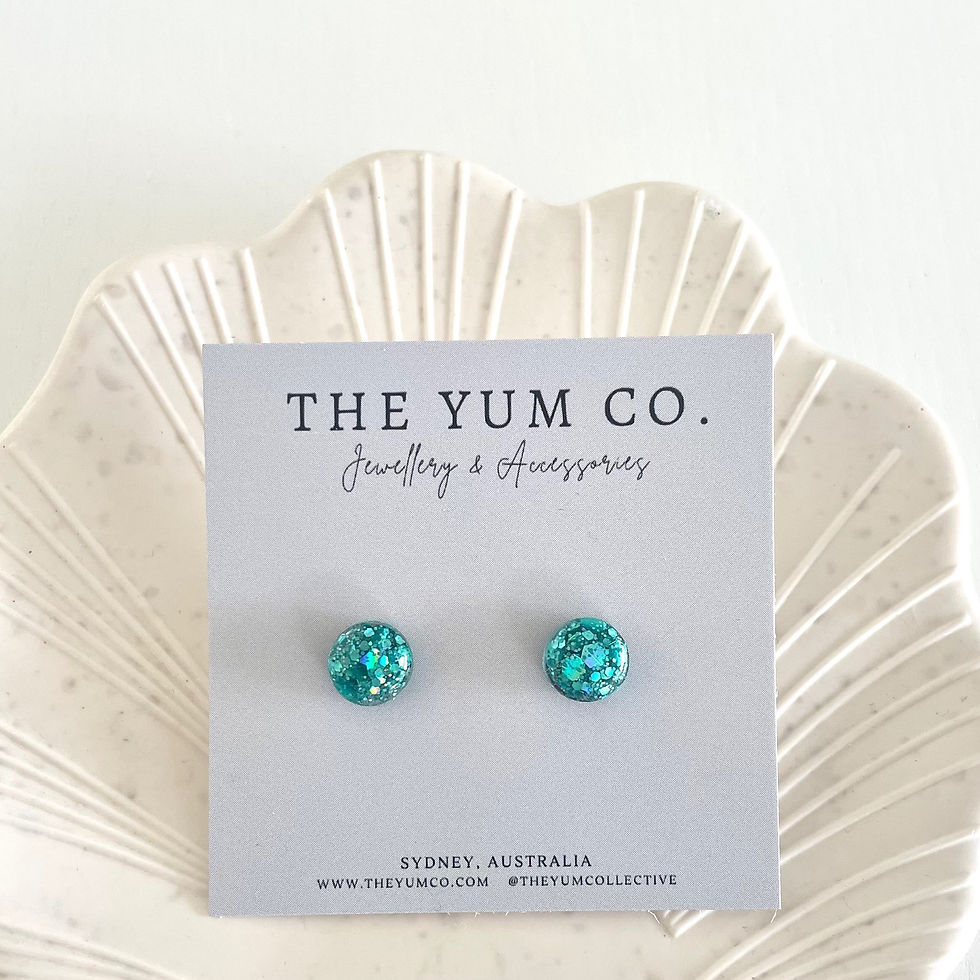 Thumbnail: Turquoise Sparkle Resin Studs