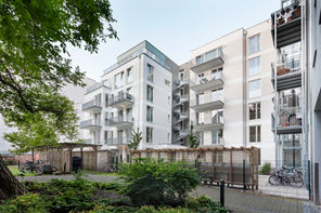 grünberger höfe, 2014, berlin, friedrichshain, wohnen, berlin, hinterhof, gartenhaus, modern, wolff architekten, fassade, klinker, neubau, mietwohungen, geschosswohnungsbau