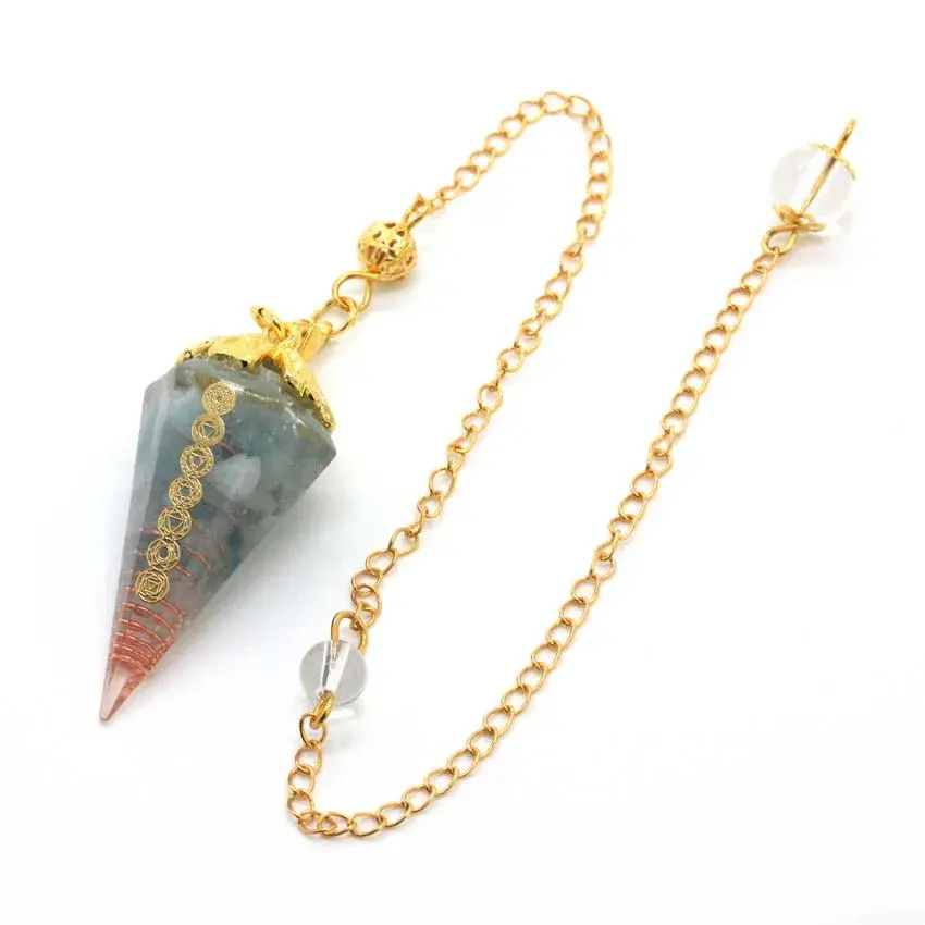 Thumbnail: Natural 7 Chakra Healing Crystals Pendulum Divination Quartz Stone Antique Reiki