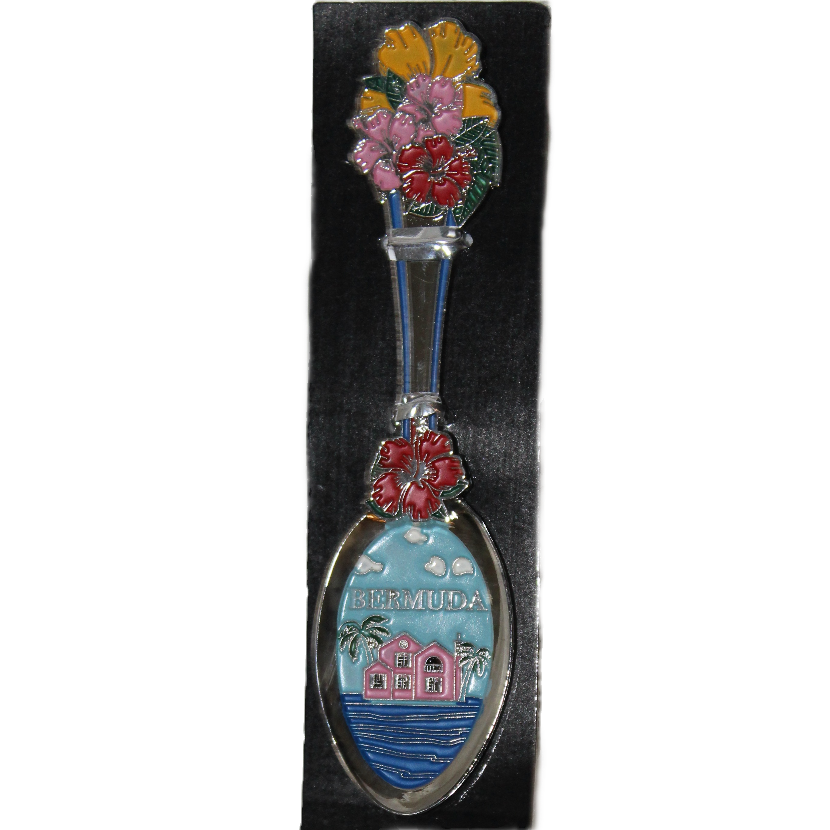 Decorative Bermuda Teaspoon - House/Flowers