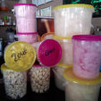 ingridienten popcorn en sukerspin