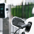EV plugged into a charging point