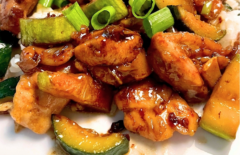 Honey Garlic Chicken or Tofu and Zucchini