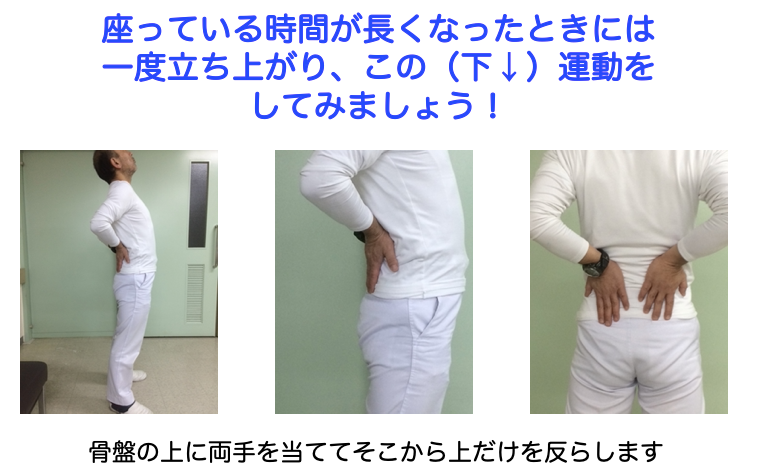 立位で行う腰椎伸展運動