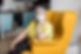 elderly lady chair face mask covid