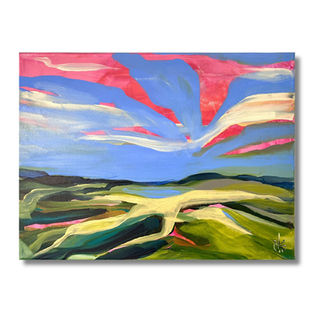 Acrylbild von Judith Riemer mit abstrahierter Landschaft