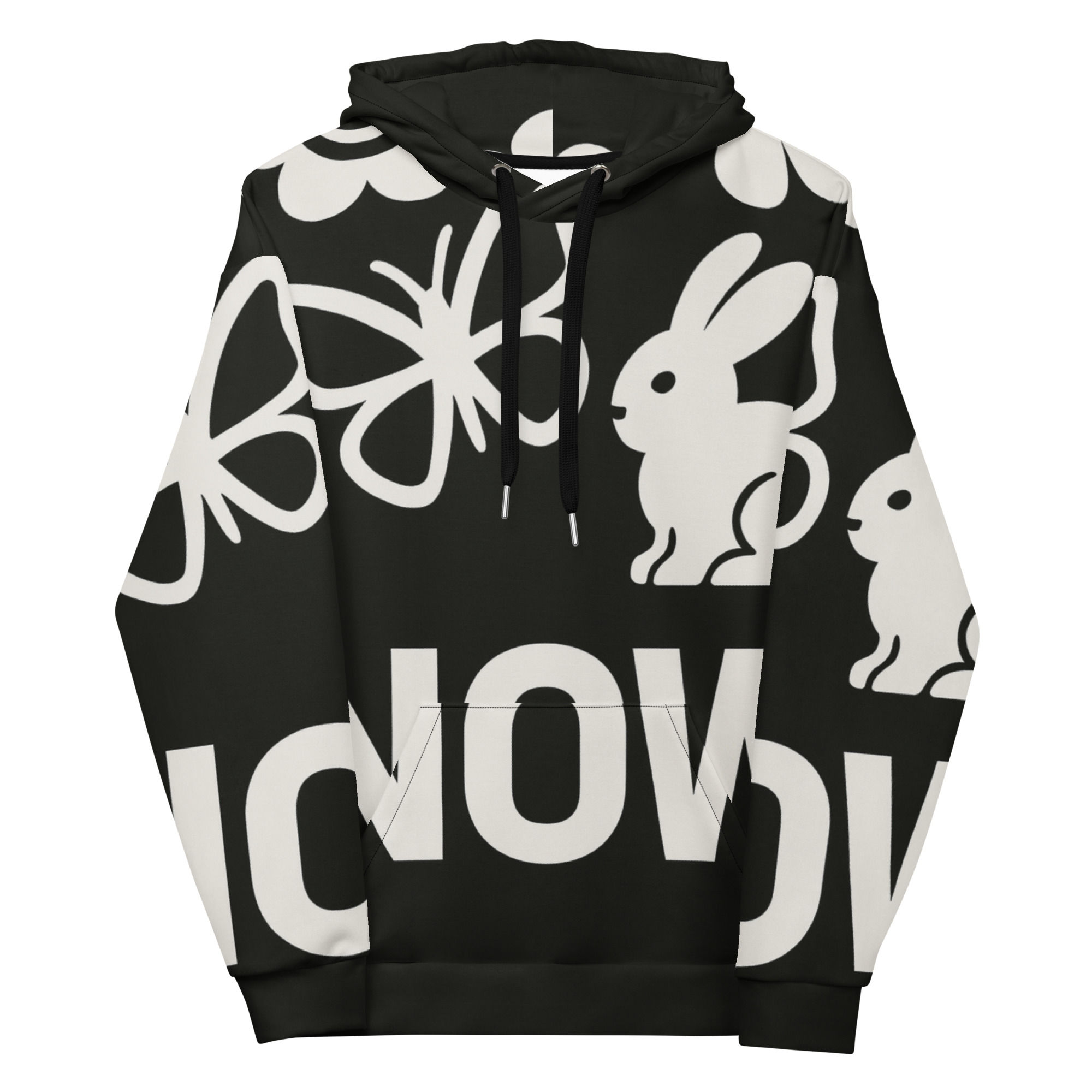 INMF White on black Unisex Hoodie